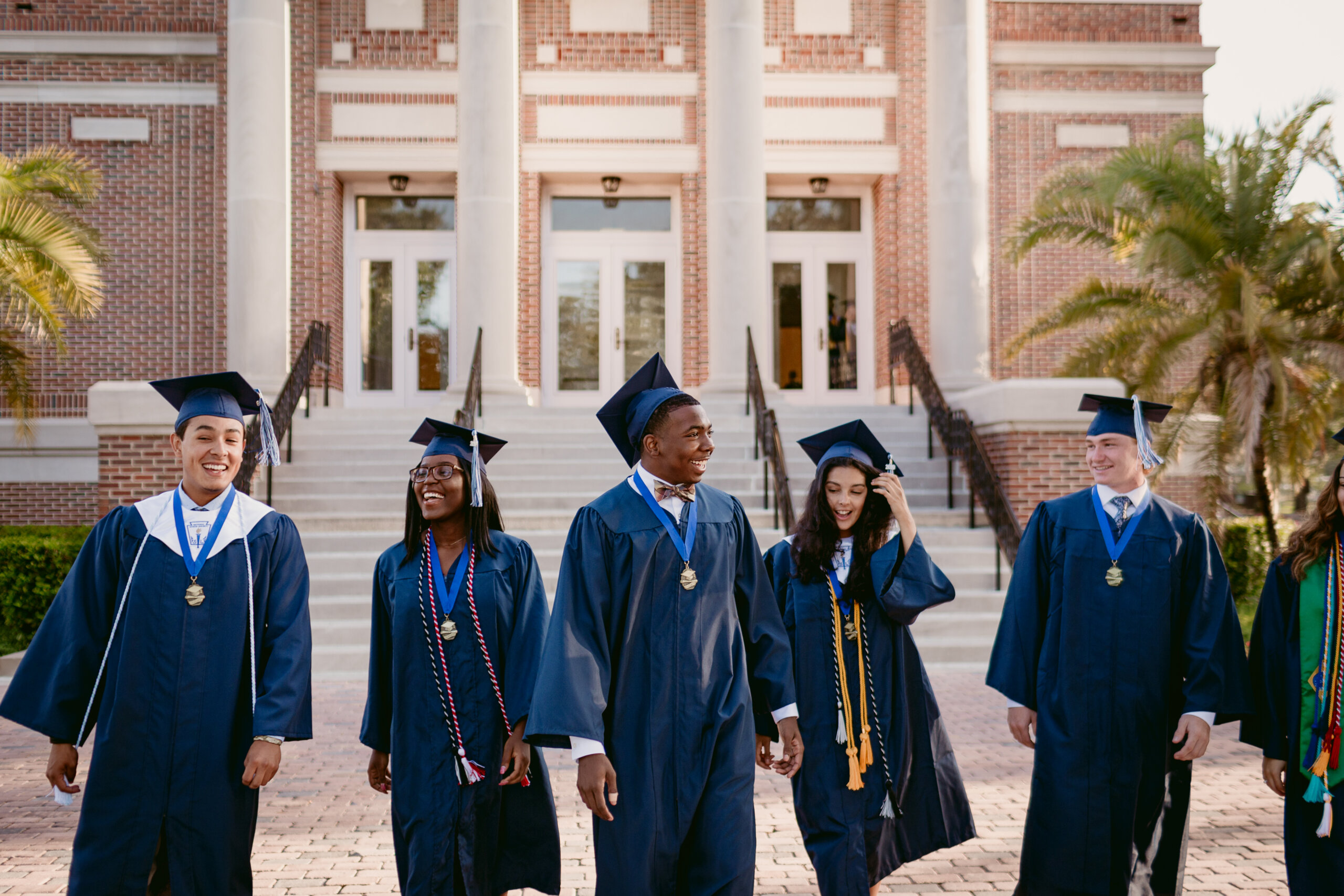 Photo of Foundation Academy graduates outside of the Plant Street Campus