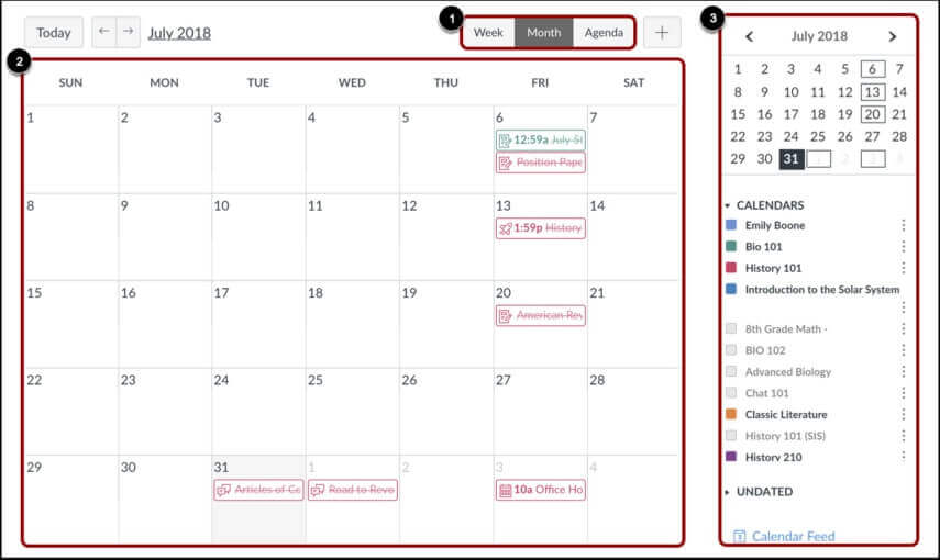 Canvas Calendar View